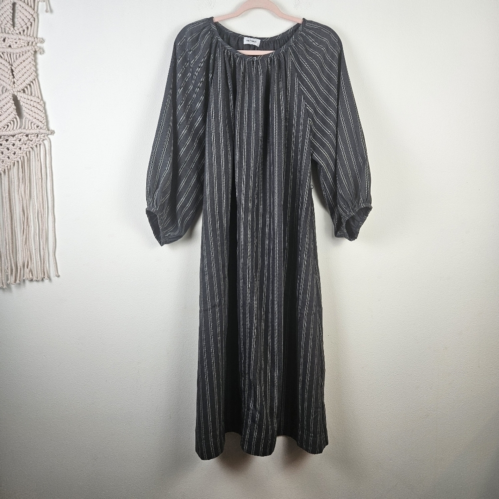 Reifhaus Striped Midi Dress Size Small Lagenlook Made in USA